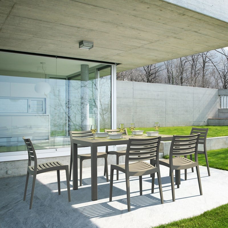 Compamia Ares 7 Piece Patio Dining Set in Taupe
