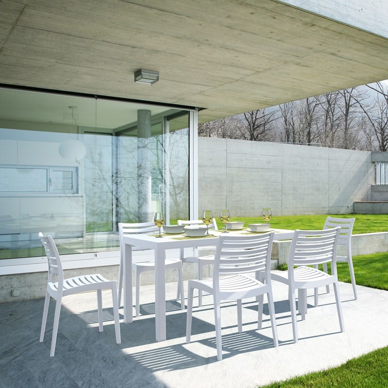 Compamia Ares 7 Piece Patio Dining Set in White