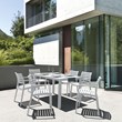 Compamia Artemis 7 Piece Patio Dining Set in White