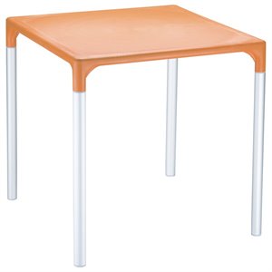 Compamia Mango 28&quot Aluminum Patio Dining Table in Orange