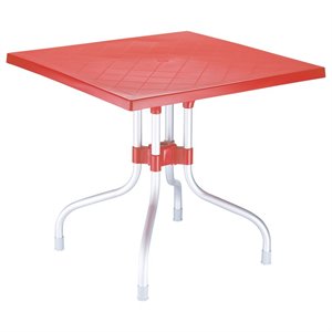 Compamia 31&quot Square Folding Patio Dining Table in Red