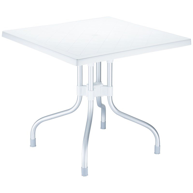 Compamia Forza 31 Square Folding Patio Dining Table In White