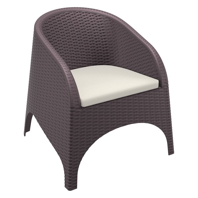 Compamia Aruba Resin Wickerlook Patio Chair in Brown