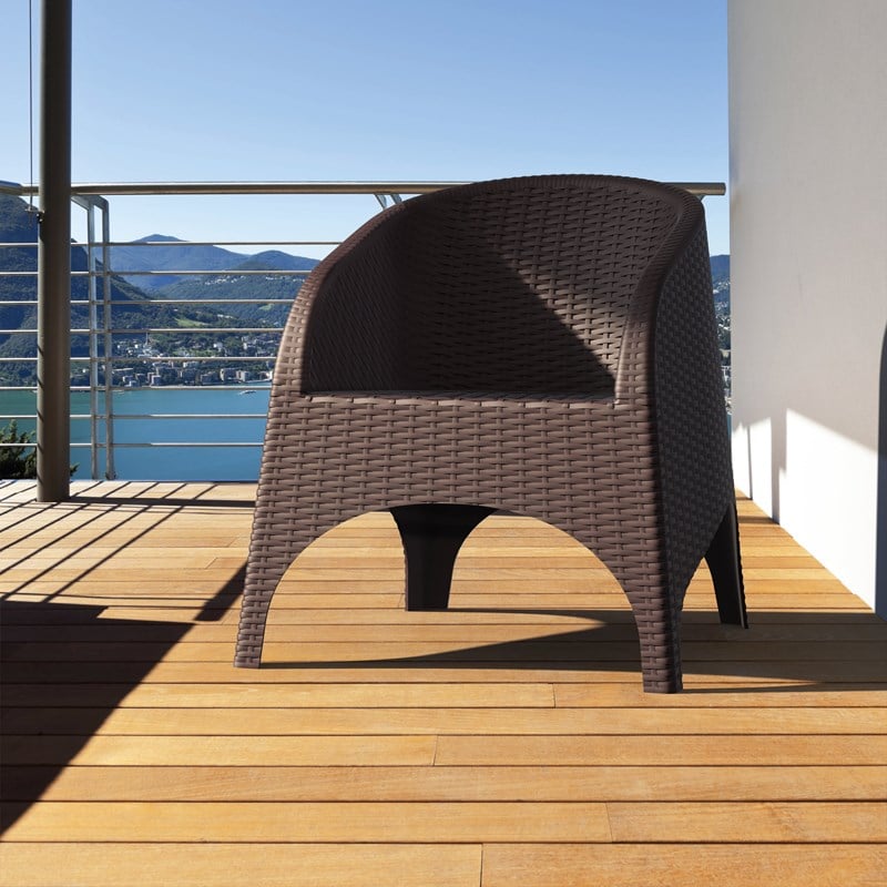 Compamia Aruba Resin Wickerlook Patio Chair in Brown