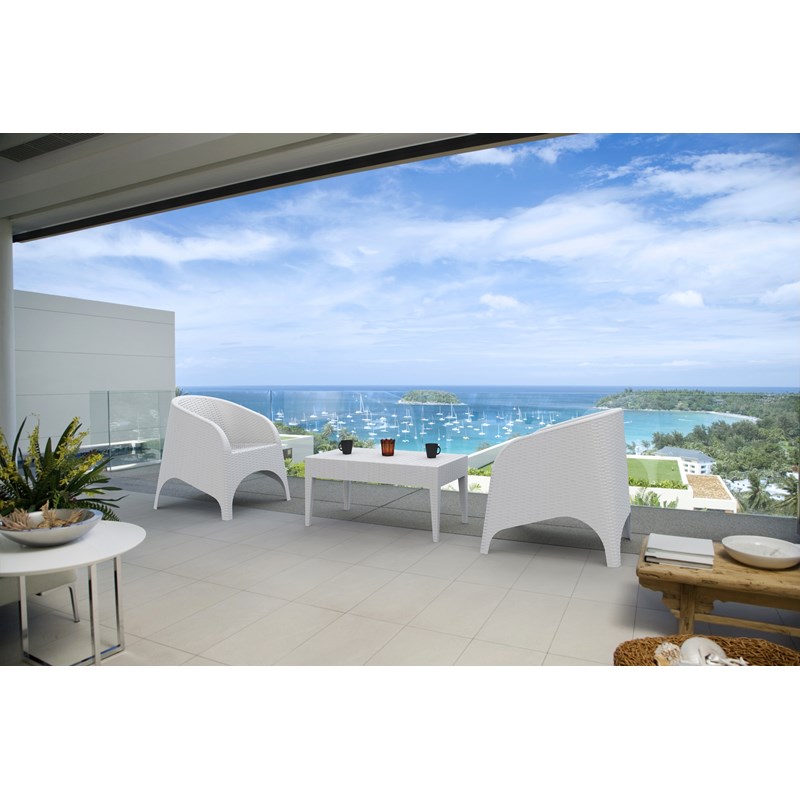 Compamia Aruba Resin Wickerlook Patio Chair in White