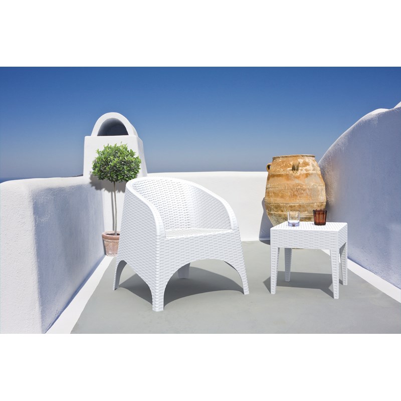 Compamia Aruba Resin Wickerlook Patio Chair in White