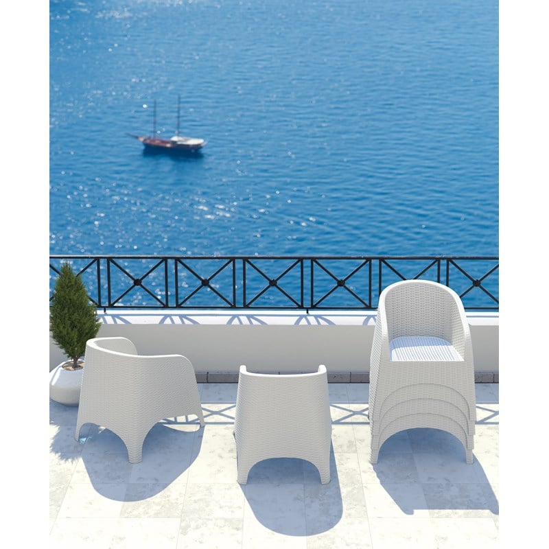 Compamia Aruba Resin Wickerlook Patio Chair in White