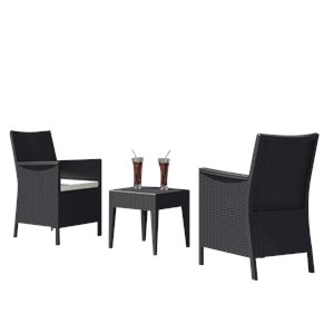 Compamia California 3 Piece Wickerlook Patio Conversation Set in Brown