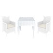 Compamia California 3 Piece Wickerlook Patio Conversation Set in White