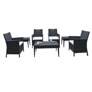 Compamia California 7 Piece Wickerlook Patio Conversation Set in Brown