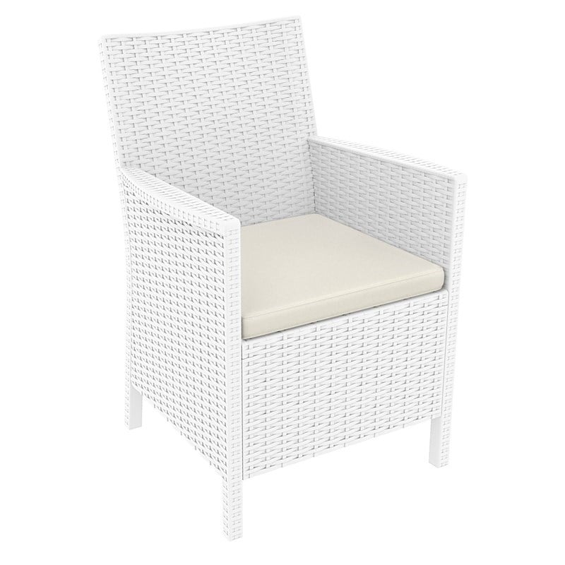 Compamia California 7 Piece Resin Patio Conversation Set in White