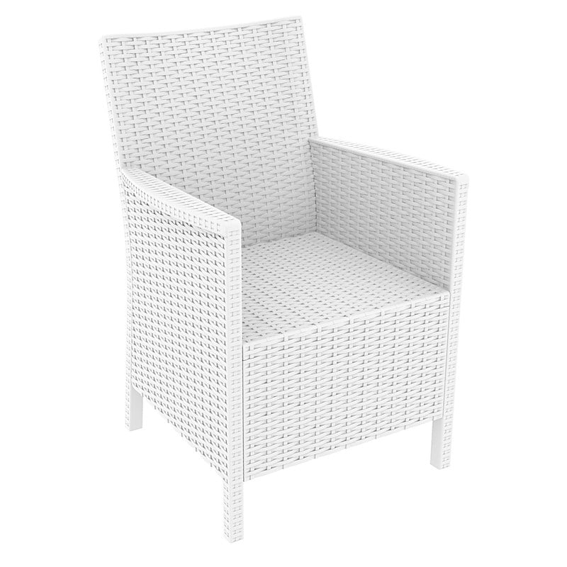 Compamia California 5 Piece Patio Dining Set in White