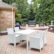 Compamia California 5 Piece Patio Dining Set in White