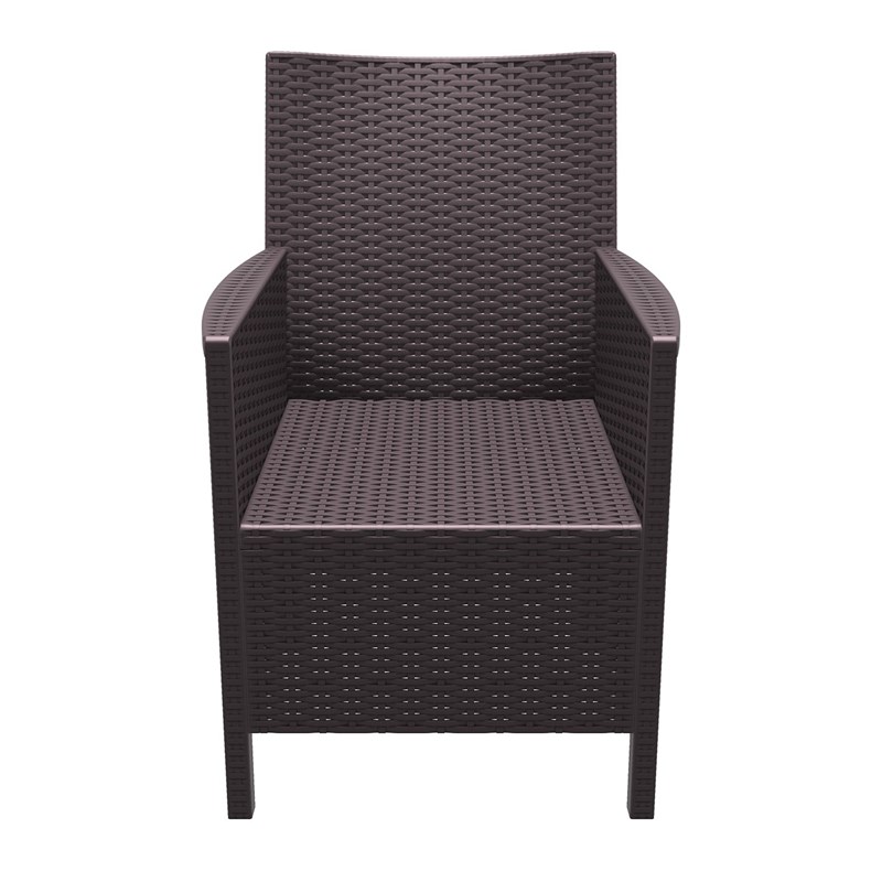 Compamia California Resin Wickerlook Patio Chair in Brown