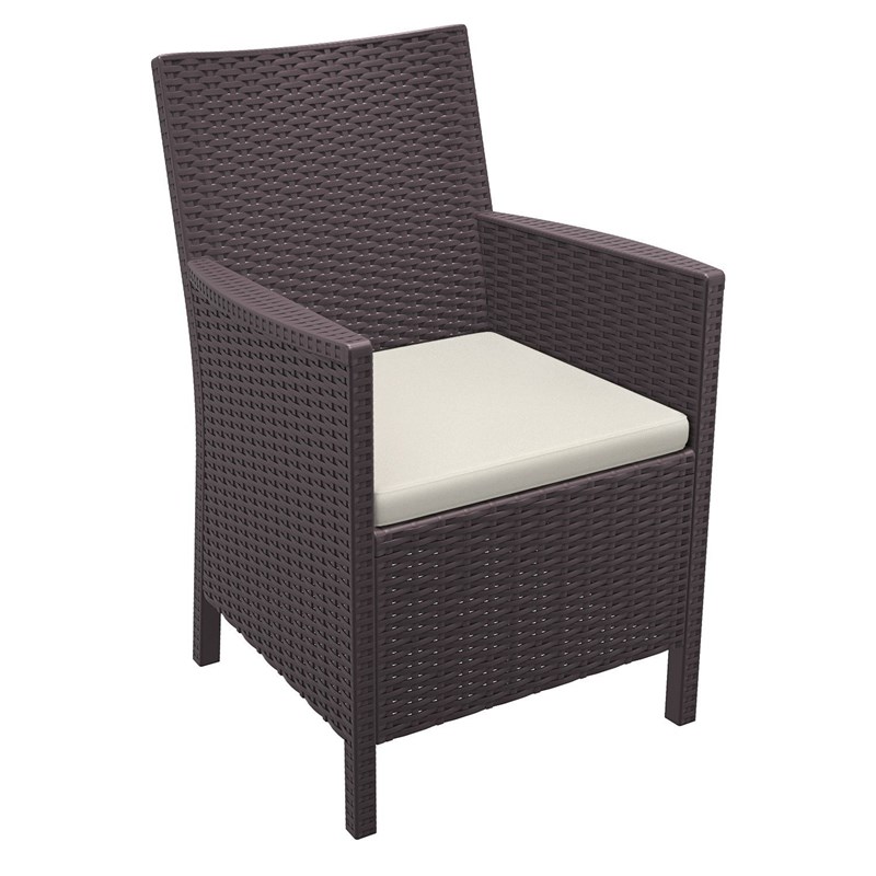 Compamia California Resin Wickerlook Patio Chair in Brown