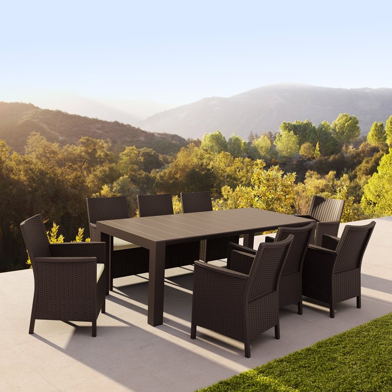 Compamia California Resin Wickerlook Patio Chair in Brown
