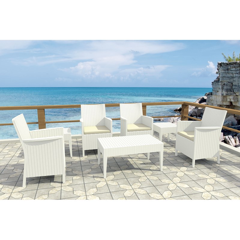 Compamia California Resin Wickerlook Patio Chair in White