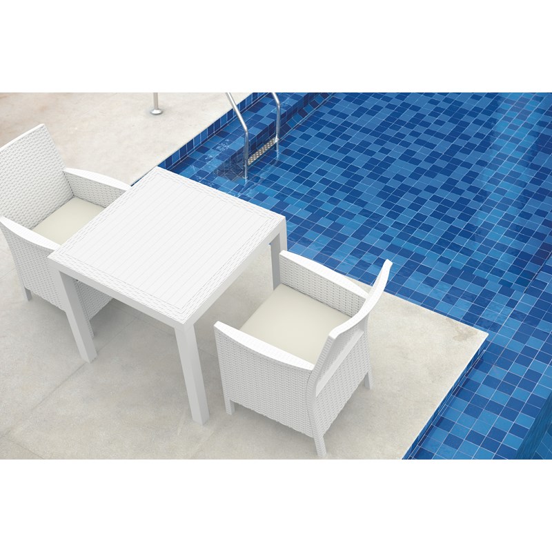 Compamia California Resin Wickerlook Patio Chair in White