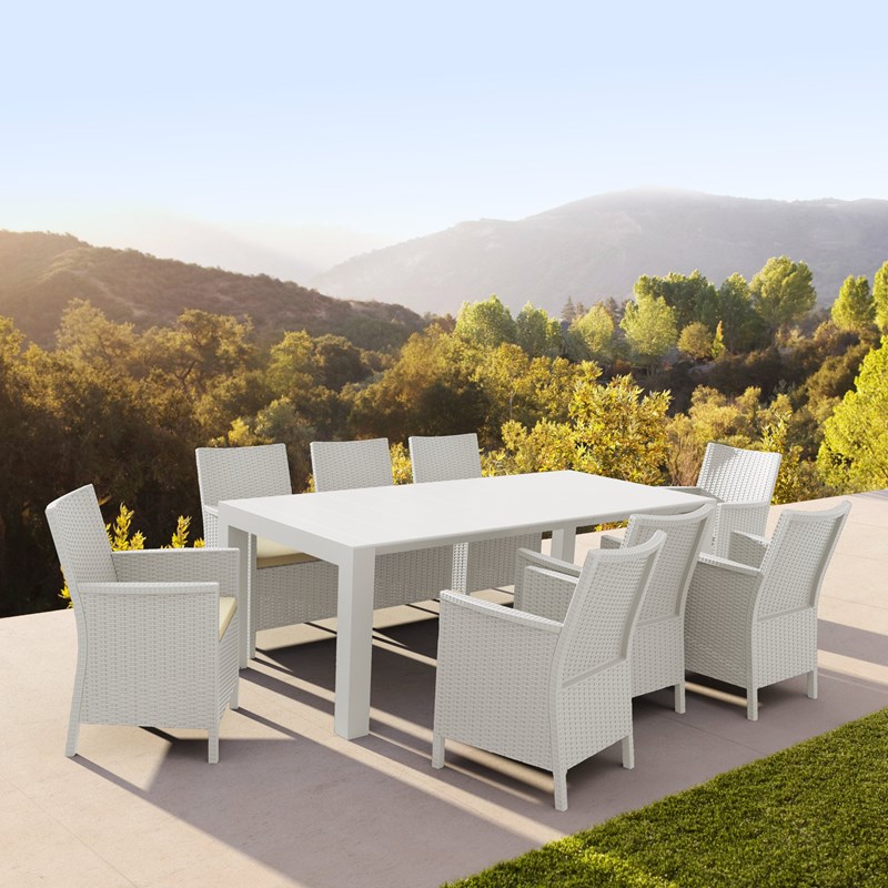 Compamia California Resin Wickerlook Patio Chair in White