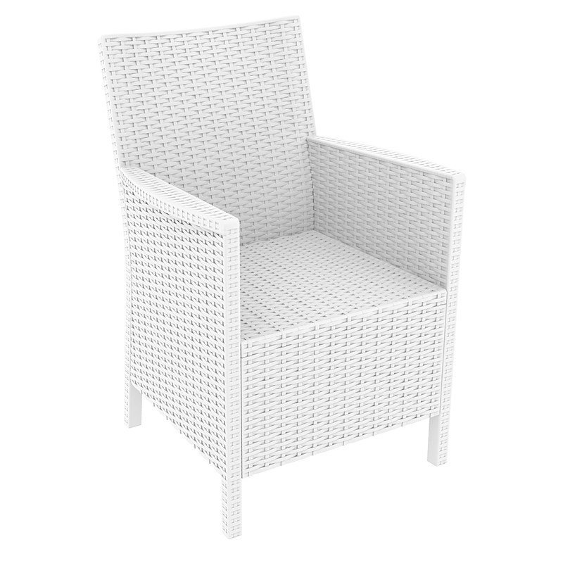 Compamia California Resin Wickerlook Patio Chair in White
