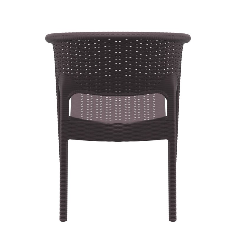 Compamia Panama Resin Wickerlook Patio Dining Arm Chair in Brown