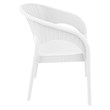 Compamia Panama Resin Wickerlook Patio Dining Arm Chair in White