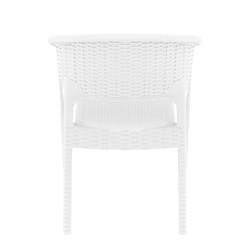 Compamia Panama Resin Wickerlook Patio Dining Arm Chair in White