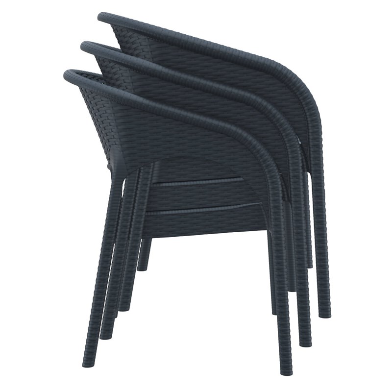 Compamia Panama Resin Wickerlook Patio Dining Arm Chair in White