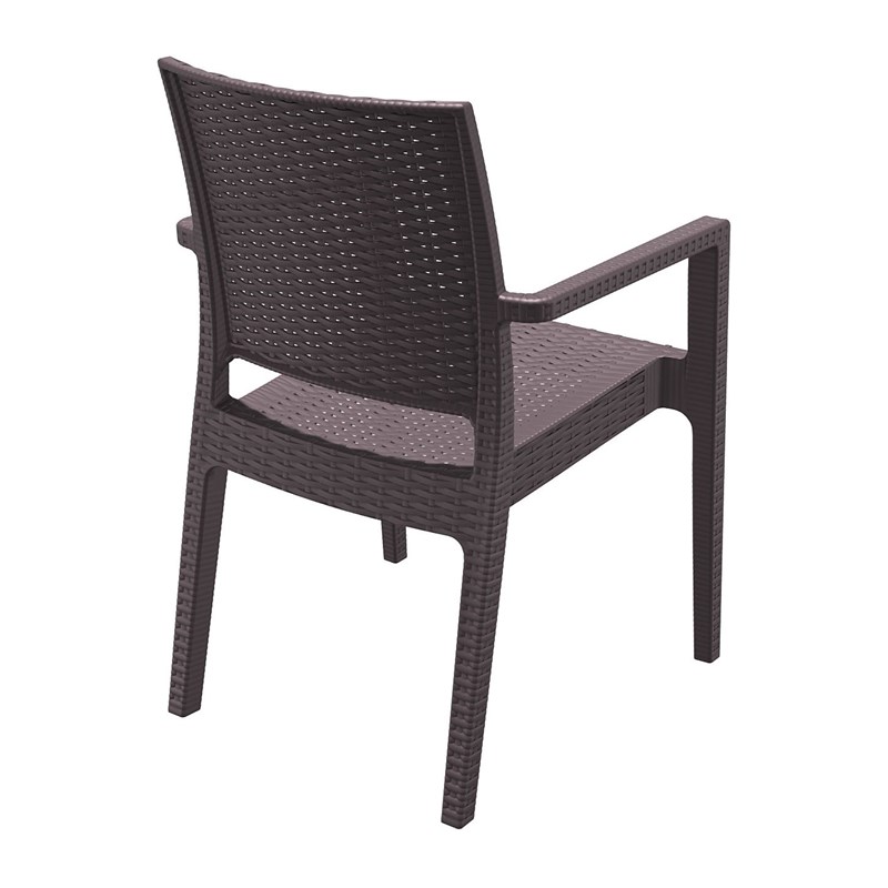 Compamia Ibiza Resin Wickerlook Patio Dining Arm Chair in Brown