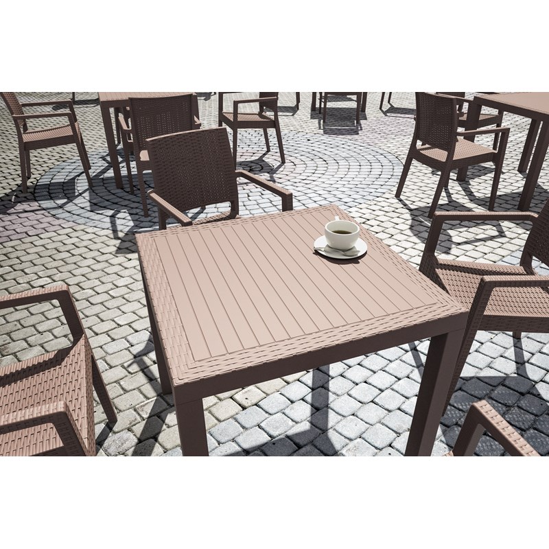 Compamia Ibiza Resin Wickerlook Patio Dining Arm Chair in Brown