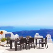 Compamia Ibiza Resin Wickerlook Patio Dining Arm Chair in Brown
