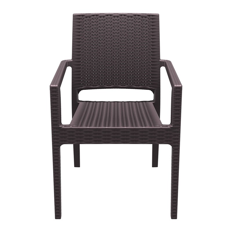 Compamia Ibiza Resin Wickerlook Patio Dining Arm Chair in Brown