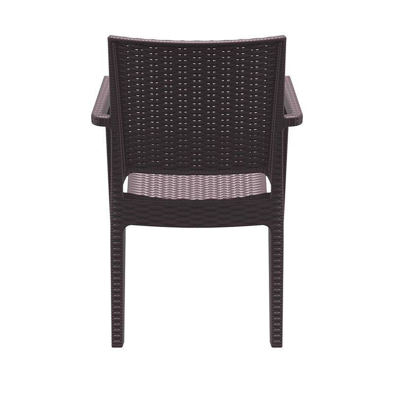 Compamia Ibiza Resin Wickerlook Patio Dining Arm Chair in Brown