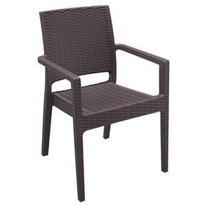 Compamia Ibiza Resin Wickerlook Patio Dining Arm Chair in Brown