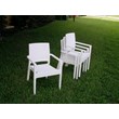 Compamia Ibiza Resin Wickerlook Patio Dining Arm Chair in White