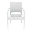 Compamia Ibiza Resin Wickerlook Patio Dining Arm Chair in White