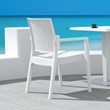 Compamia Ibiza Resin Wickerlook Patio Dining Arm Chair in White