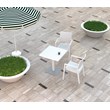 Compamia Ibiza Resin Wickerlook Patio Dining Arm Chair in White