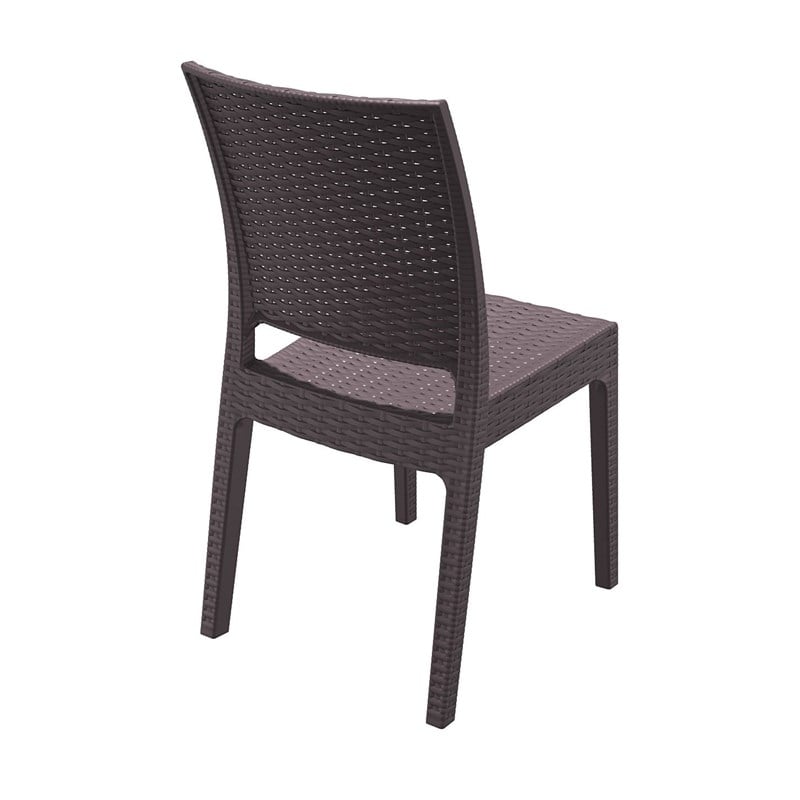 Compamia Florida Resin Wickerlook Patio Dining Chair in Brown