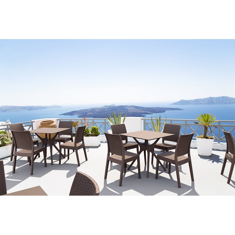 Compamia Florida Resin Wickerlook Patio Dining Chair in Brown
