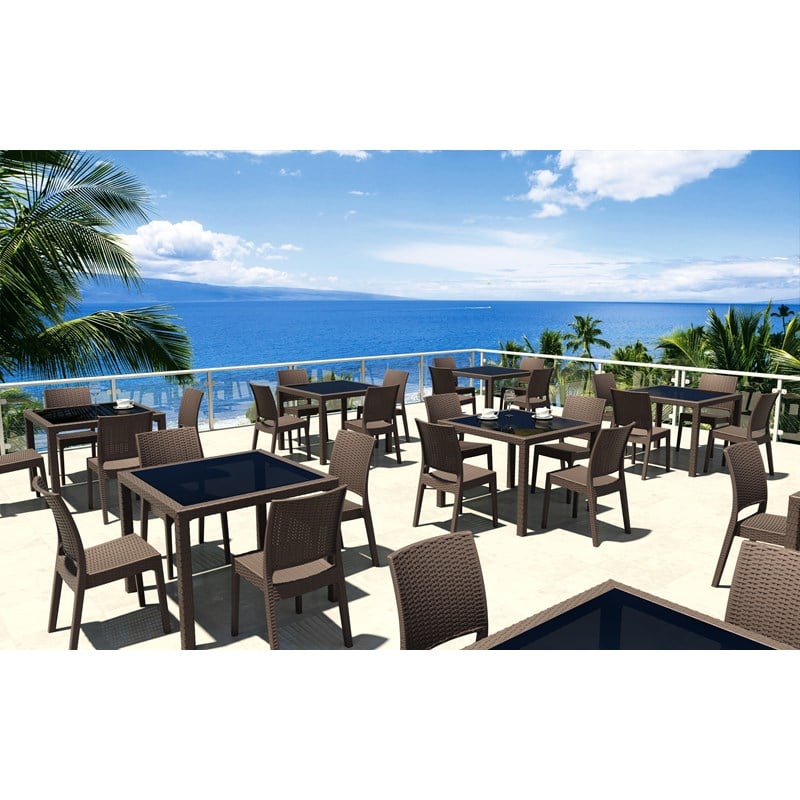 Compamia Florida Resin Wickerlook Patio Dining Chair in Brown