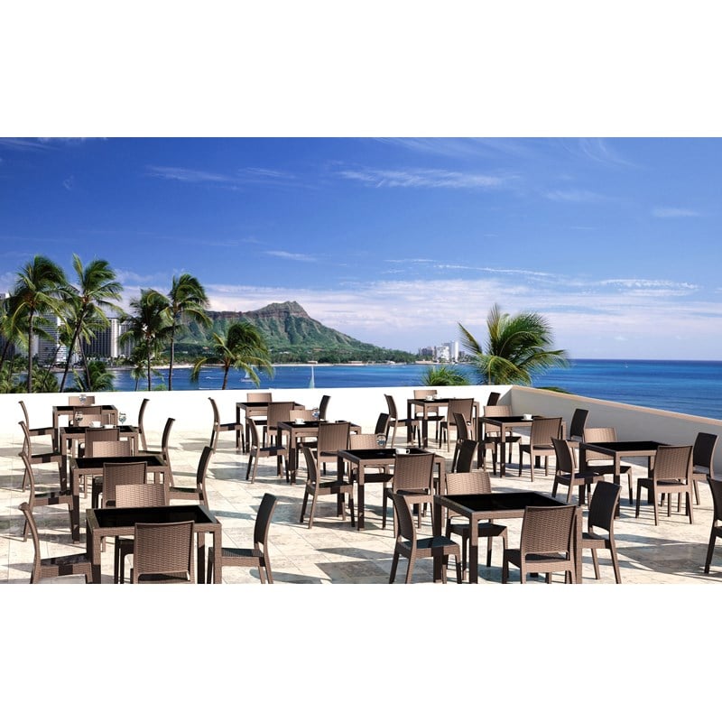 Compamia Florida Resin Wickerlook Patio Dining Chair in Brown