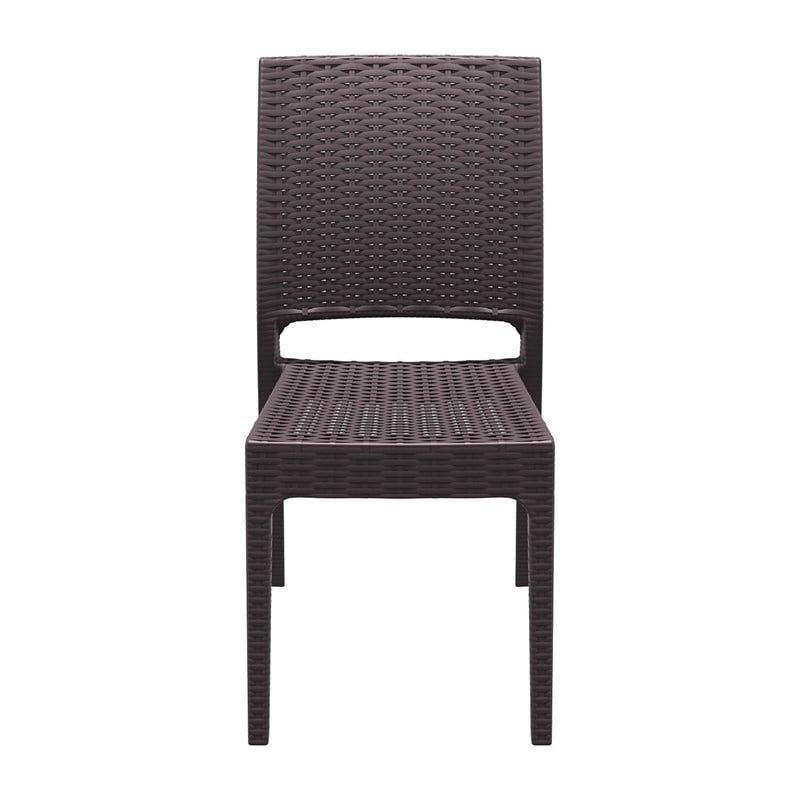Compamia Florida Resin Wickerlook Patio Dining Chair in Brown