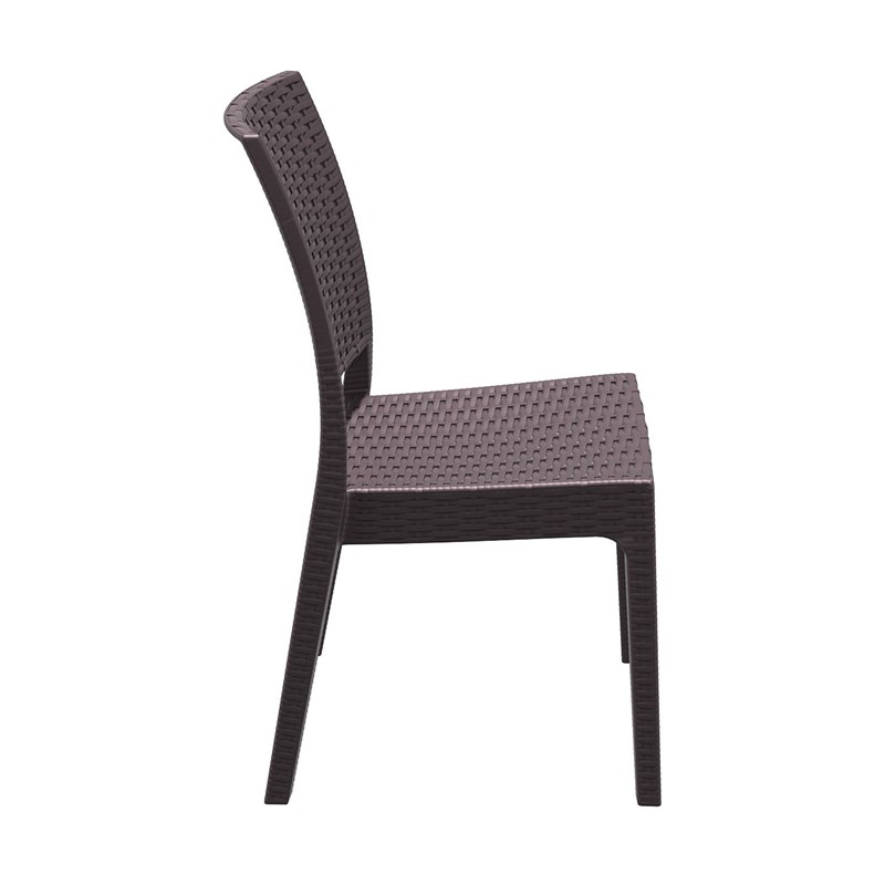 Compamia Florida Resin Wickerlook Patio Dining Chair in Brown
