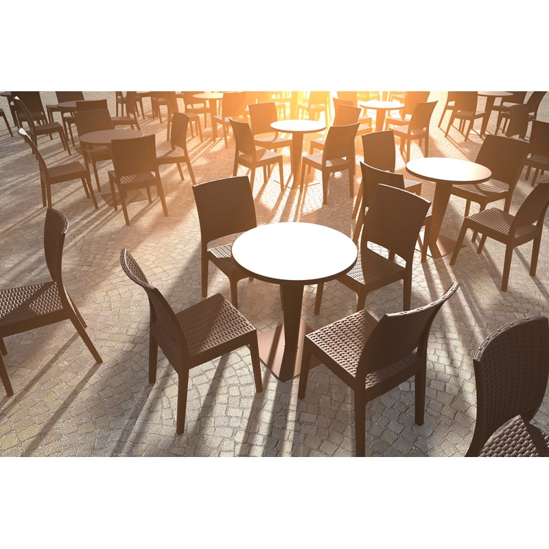 Compamia Florida Resin Wickerlook Patio Dining Chair in Brown