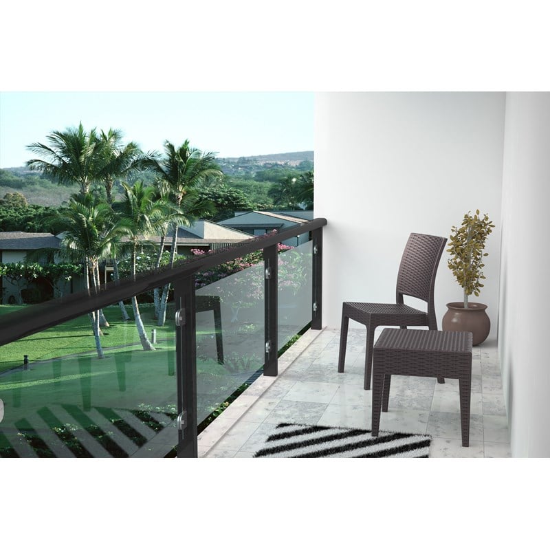 Compamia Florida Resin Wickerlook Patio Dining Chair in Brown