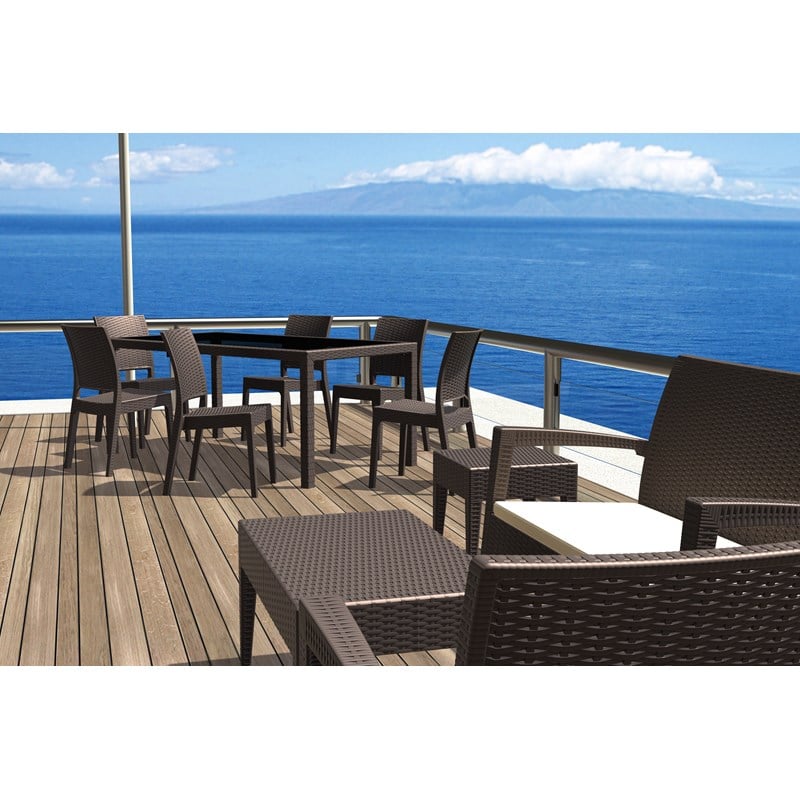 Compamia Florida Resin Wickerlook Patio Dining Chair in Brown