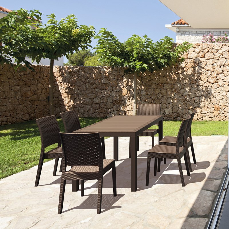 Compamia Florida Resin Wickerlook Patio Dining Chair in Brown