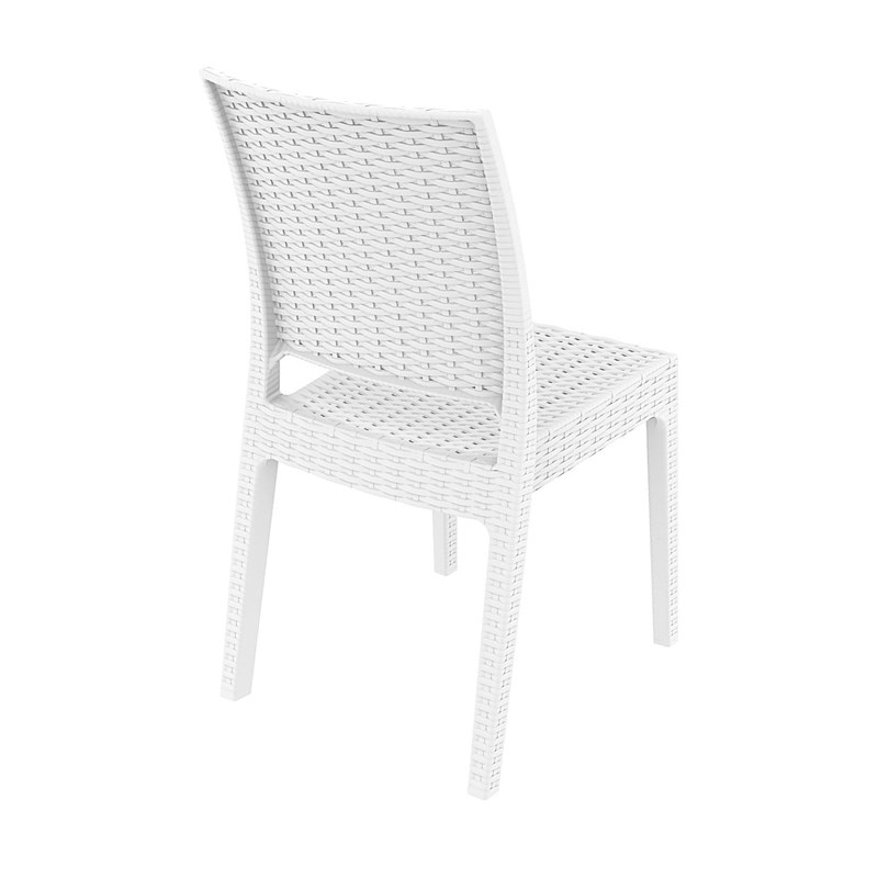 Compamia Florida Resin Wickerlook Patio Dining Chair in White