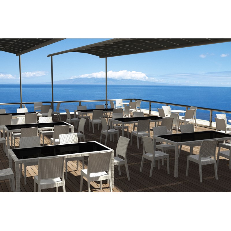 Compamia Florida Resin Wickerlook Patio Dining Chair in White